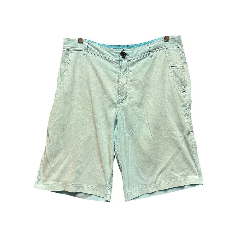 Lululemon Athletica Commission Shorts Mens 34 Turquoise Blue Golf 9 Inseam